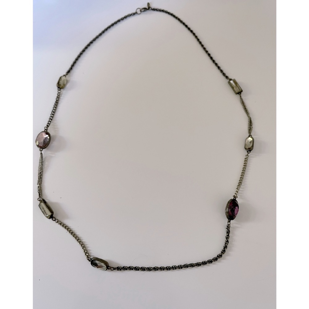 Jewel tone long necklace